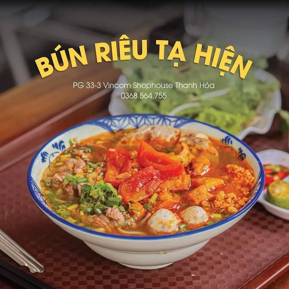 ăn sáng Thanh Hóa Bún Riêu Tạ Hiện VinCom