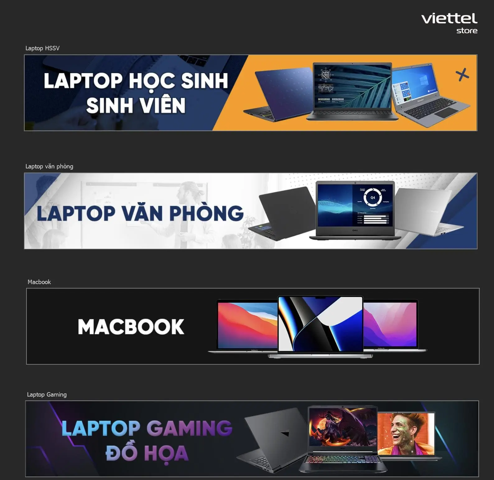 laptop cũ Bắc Giang Cửa Hàng Viettel Store