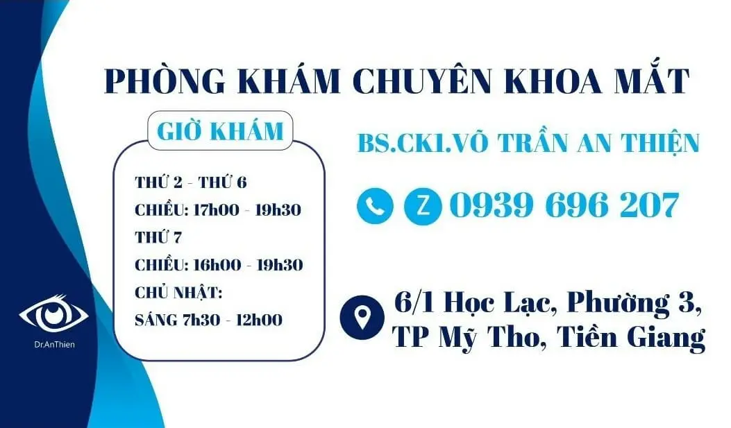phòng khám mắt bác sĩ tư mỹ tho Phòng khám chuyên khoa mắt BS CKI Võ Trần An Thiện