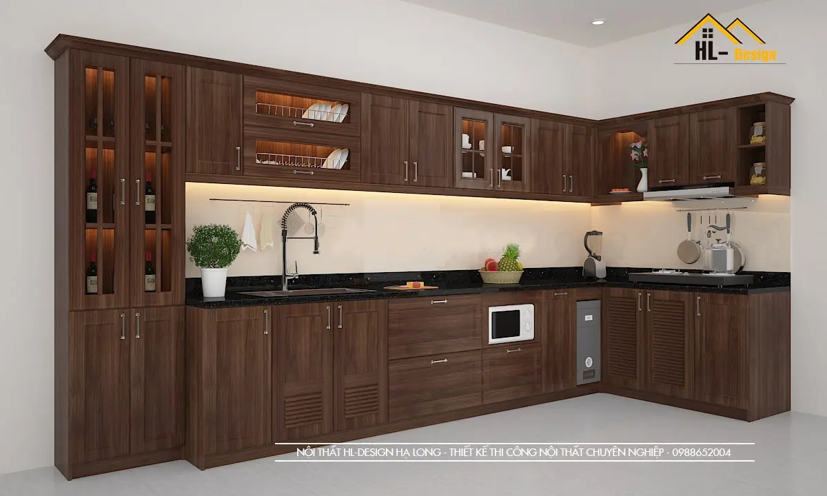 thiết kế nội thất phòng bếp Quảng Ninh HL Design