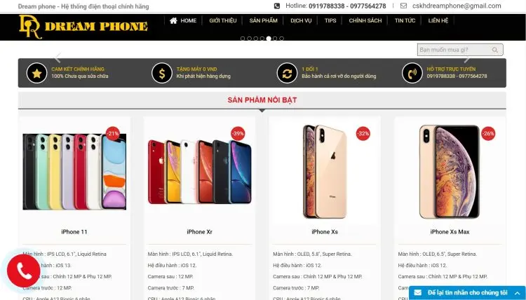 Bán điện thoại tại Dream Phone