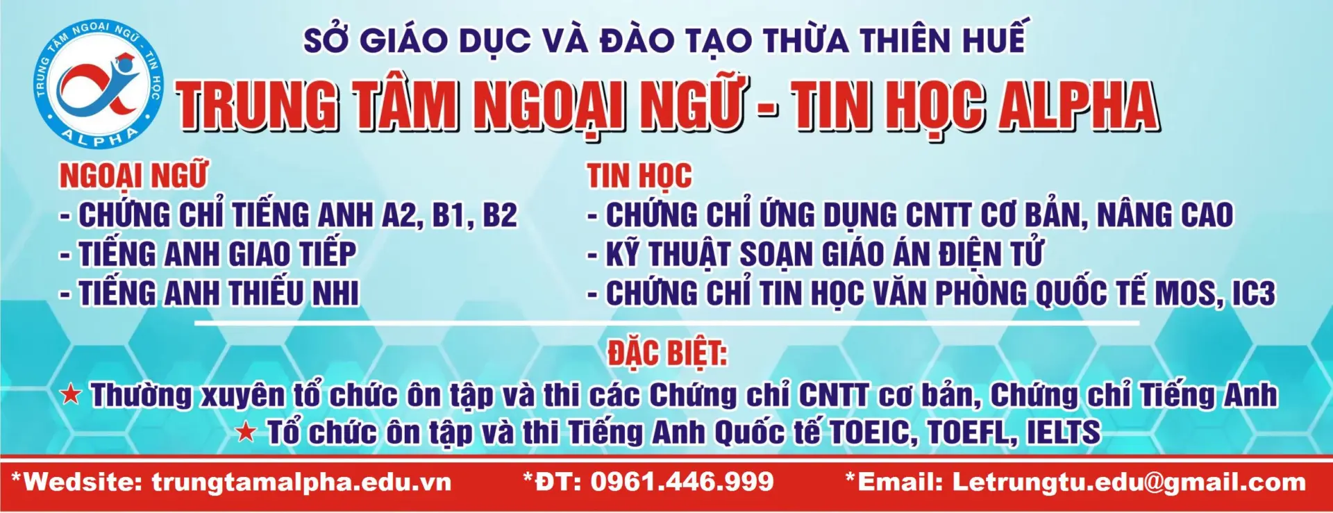 Trung tâm tiếng Anh ở Huế alpha